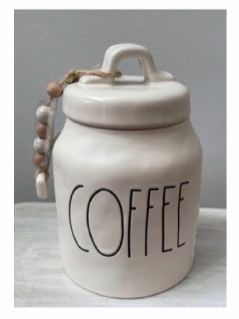 NEW Rae Dunn Baby Coffee Canister With Beaded Garland